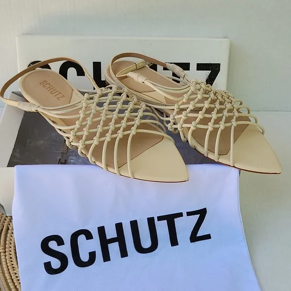 NIB SCHUTZ TINAH LEATHER SANDAL - Picture 14 of 14